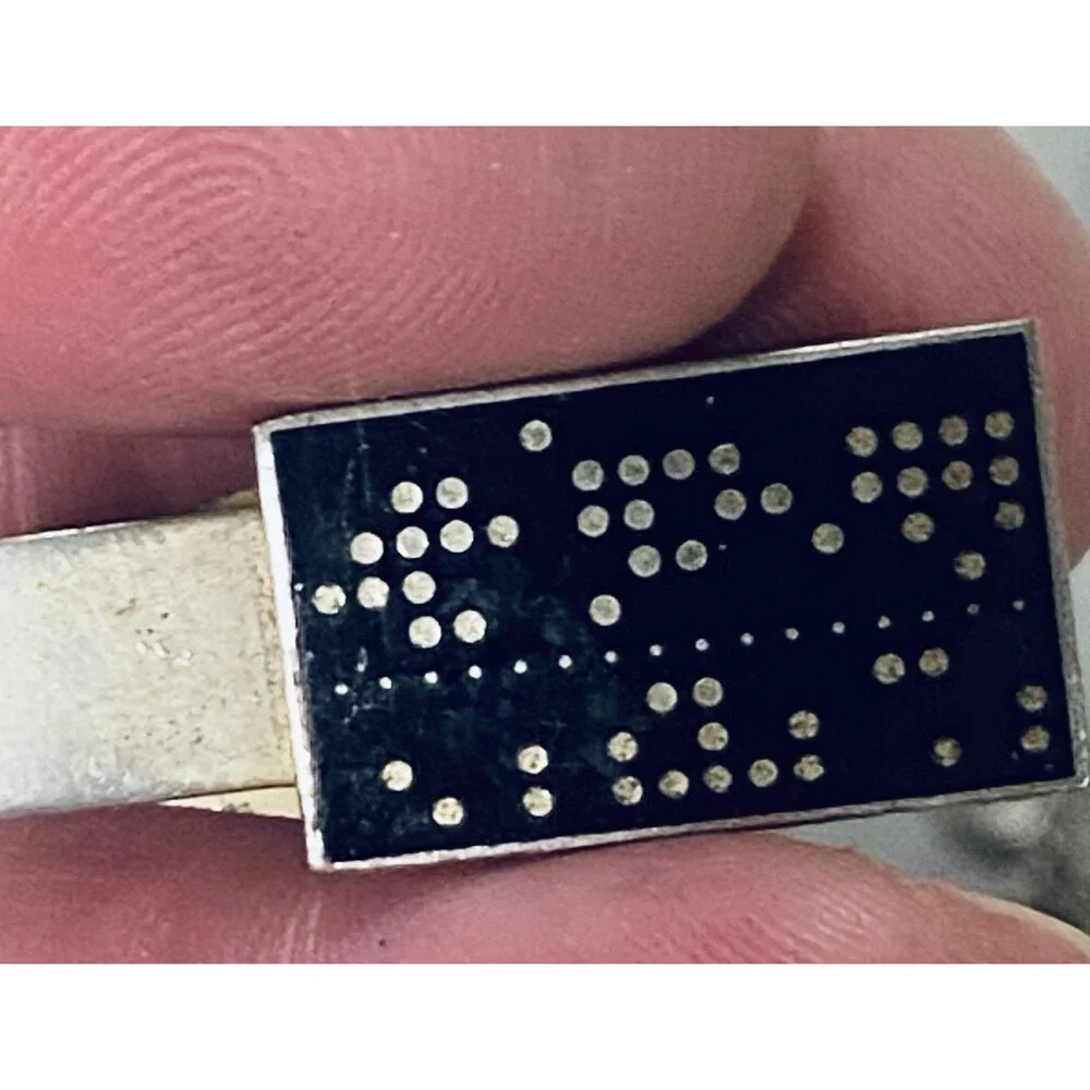 Vintage Robbins Co Tie Clip Computer Punch Card Data IBM Mid Century Attleboro